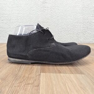 Rundholz Black Mesh Lace Up Ankle Boots Women's Size 8.5 Made in Italy